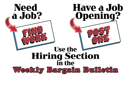 Slide for 2015 Weekly Bargain Bulletin Hiring Section for Lawrence County